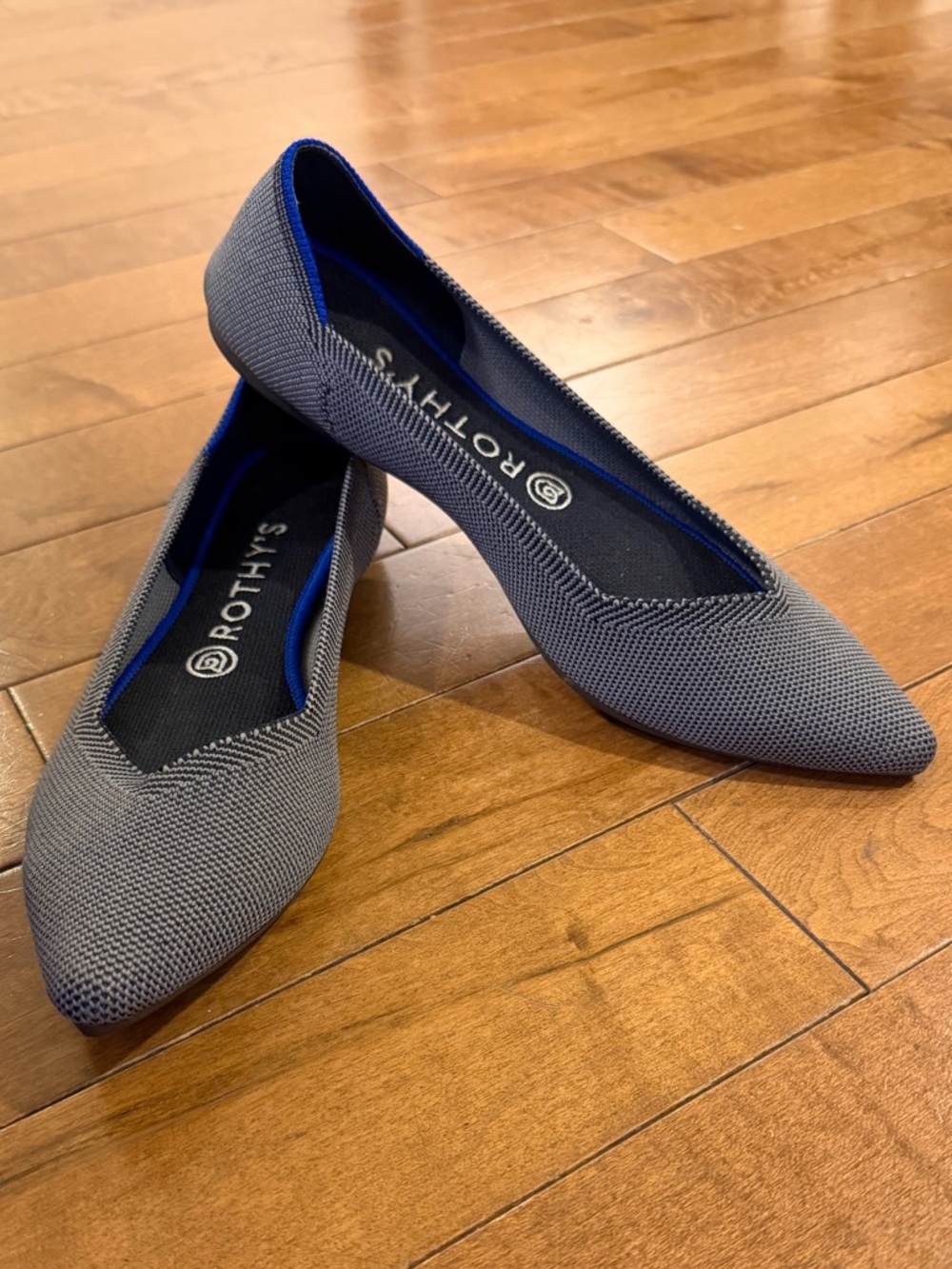 Rothy's The Point in Cloud Grey Birdseye - Size 8.5